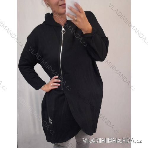 Mikina predĺžená dlhý rukáv dámska nadrozměr (XL / 2XL ONE SIZE) TALIANSKÁ MÓDA IMS21307