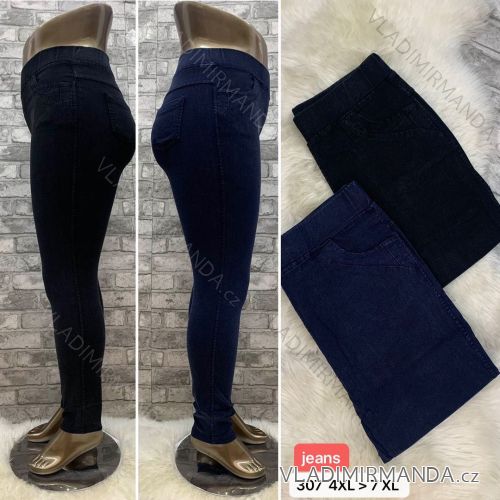 Nohavice jeans džegíny dlhé dámske nadrozměr (4XL-7XL) TURECKÁ MÓDA TMWL21307 modrá tmavá 4XL