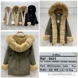 Kabát bunda zimná s kapucňou kožúšok dámska (SL) KZELL MODA KZE218431