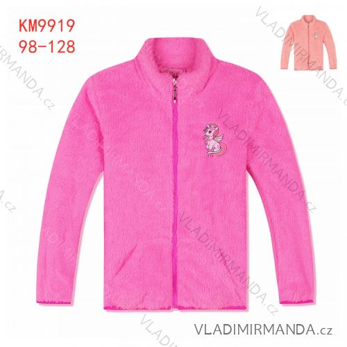 Mikina plyšová na zips detská dievčenské (98-128) KUGO KM9919