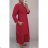 Šaty 3/4 rukáv dámske nadrozměr (XL / 2XL ONE SIZE) TALIANSKÁ MÓDA IMS21305/DR XL/XXL vínová