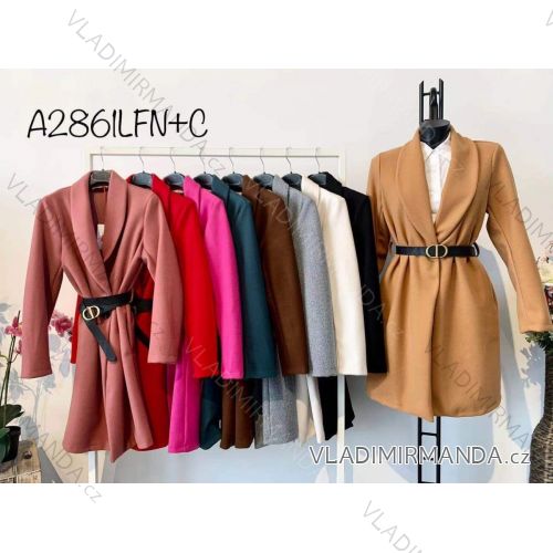 Sako dlhé elegantný dlhý rukáv s pásikom dámske (S / M ONE SIZE) TALIANSKÁ MÓDA IMWD21A2861LFN + C