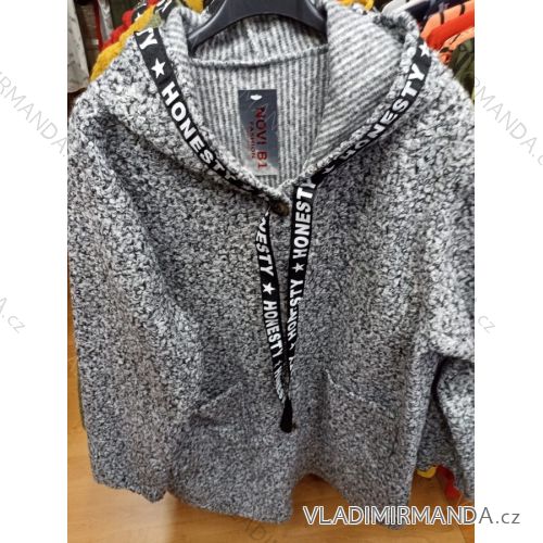 Kabátik flaušový baránok s kapucňou dámsky (L / XL ONE SIZE) TALIANSKÁ MÓDA MA821041
