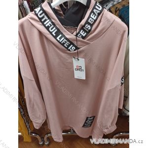 Šaty mikinové s kapucňou dlhý rukáv dámske (S / M ONE SIZE) TALIANSKÁ MÓDA IMP21266