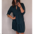 Šaty košilové dlouhý rukáv dámské (M/L ONE SIZE) ITALSKÁ MÓDA IM321524/dr smaragdová M / L