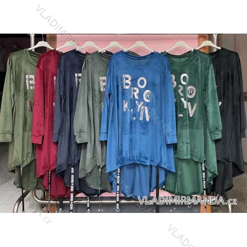 Tunika predĺžená dlhý rukáv dámska nadrozměr (3XL / 4XL ONE SIZE) TALIANSKÁ MÓDA IMWQ21163