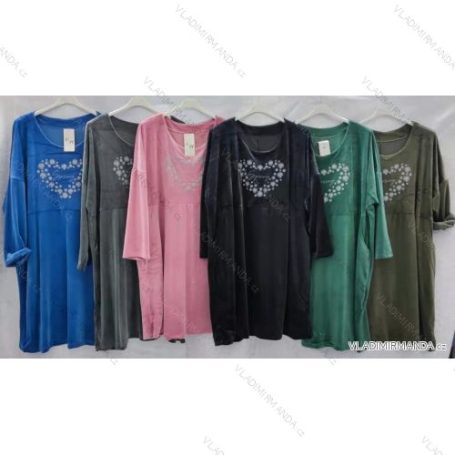 Šaty dlhý rukáv dámske nadrozměr (3XL / 4XL ONE SIZE) TALIANSKÁ MÓDA IMWQ21190