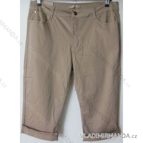 Nohavice plátené 3/4 krátke nadrozmerné dámske (42-52) SMILING JEANS N429