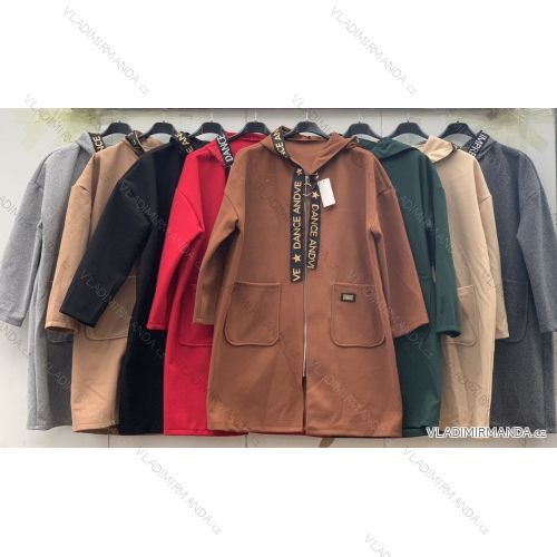 Kabát s kapucňou dlhý rukáv dámsky (S / M ONE SIZE) TALIANSKÁ MÓDA IMWM217347