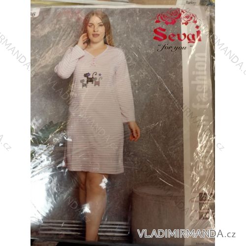 Nočná košeľa dlhý rukáv dámska nadrozmerná (2XL-4XL) TURECKÁ MÓDA TMNT21012