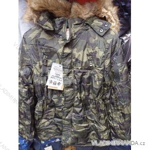 Bunda / Kabát zimná s kapucňou detská dorast dievčenské maskáč (8-16 rokov) SINCERE TM221A1828