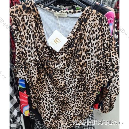 Tunika IceCool dlhý rukáv dámska leopard (S / M ONE SIZE) TALIANSKÁ MÓDA IMM211507