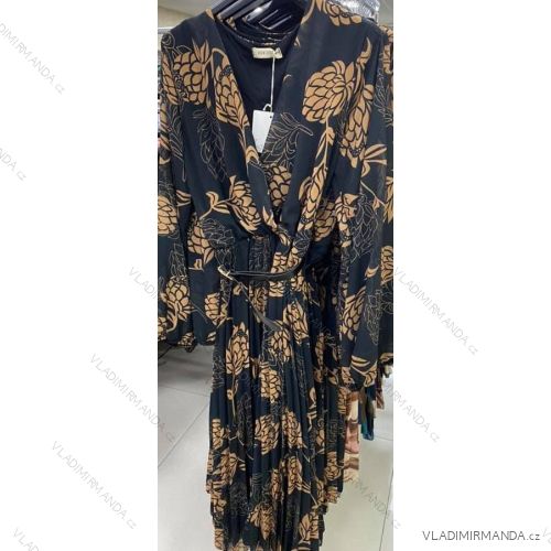 Šaty elegantné dlhý rukáv dámske (S / M ONE SIZE) TALIANSKA MODA IMM211510