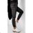 Kalhoty koženkové dlouhé dámské (S/M ONE SIZE) ITALSKÁ MÓDA IMM211530