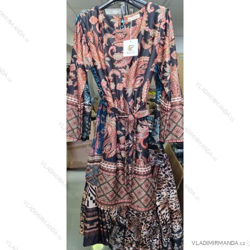 Šaty elegantné dlhý rukáv dámske (S / M ONE SIZE) TALIANSKÁ MÓDA IMM211535