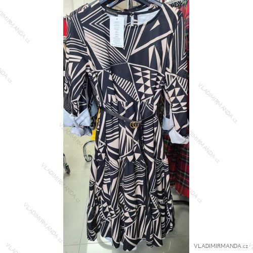 Šaty elegantné dlhý rukáv dámske (S / M ONE SIZE) TALIANSKÁ MÓDA IMM211537
