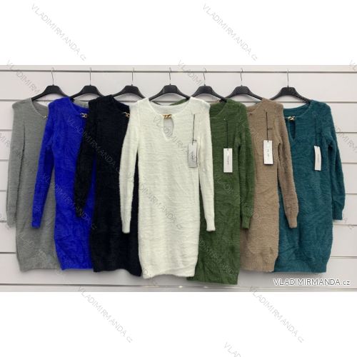 Šaty pletené dlhý rukáv dámske (S / M ONE SIZE) TALIANSKÁ MÓDA IMWC217376
