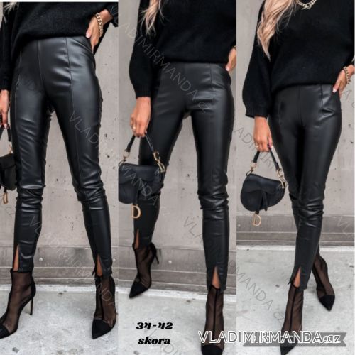 Nohavice koženkové dlhé dámske (34-42) JEANS JAW217434