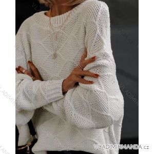 Sveter s opaskom dlhý rukáv dámsky (S / M ONE SIZE) TALIANSKÁ MÓDA IMWE217457