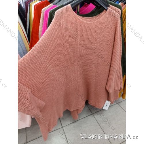 Sveter oversize dlhý rukáv dámsky (L / XL ONE SIZE) TALIANSKÁ MÓDA IM721400