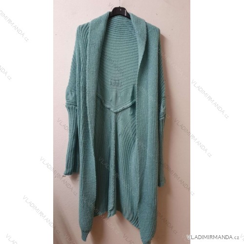 Cardigan pletený dlhý rukáv dámsky (S / M / L ONE SIZE) TALIANSKÁ MÓDA IMWL21121 zelená S / M / L
