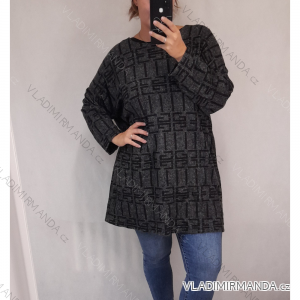 Šaty teplé dlhý rukáv dámske nadrozměr (5XL / 6XL ONE SIZE) TALIANSKÁ MÓDA IM4212335/DR