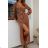 Šaty dlhé dlhý rukáv dámske (S / M ONE SIZE) TALIANSKÁ MÓDA IMWD217558