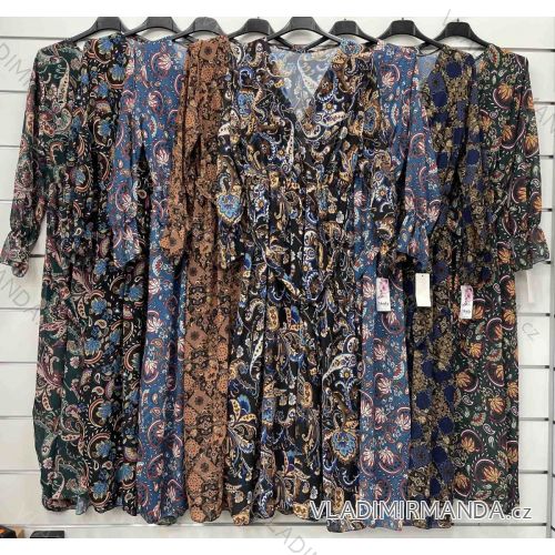 Šaty dlhé šifónové dlhý rukáv dámske (S / M ONE SIZE) TALIANSKÁ MÓDA IMWC217575
