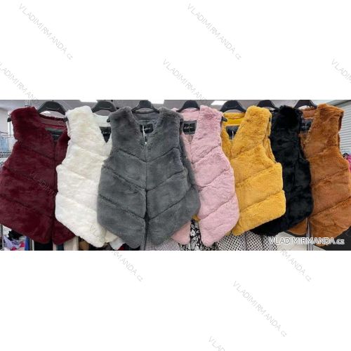 Vesta kožúšok dámska (S / M ONE SIZE) TALIANSKÁ MÓDA IMWD217596