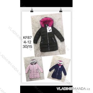 Kabát zimné zateplený kožušinkou detský dorast dievčenské (116-146) SAD SAD21KF87
