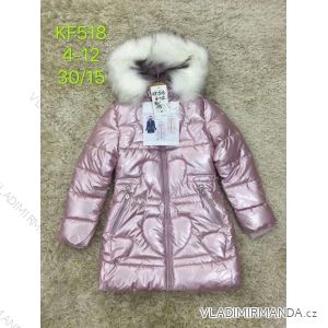 Bunda zimná detská dorast dievčenské (4-12 LET) POĽSKÁ MÓDA HKW21KF518