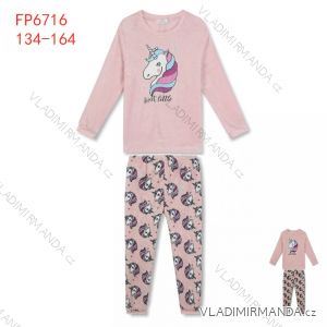Pyžamo peříčkové  s dlhým rukávom dorast dievčenské (134-164) KUGO FP6716