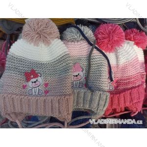 Čiapky zimné pletená detská dievčenské (4-9 LET) POĽSKÁ VÝROBA PV421212