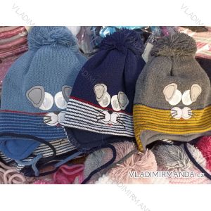 Čiapky zimné pletená detská chlapčenská (4-9 LET) POĽSKÁ VÝROBA PV421214