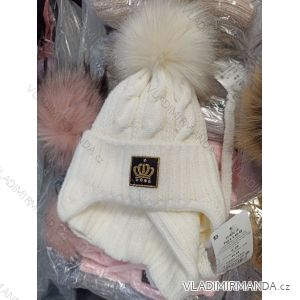 Súprava zimná pletená čiapka a nákrčník detská dievčenské (4-9 LET) POĽSKÁ VÝROBA PV32162