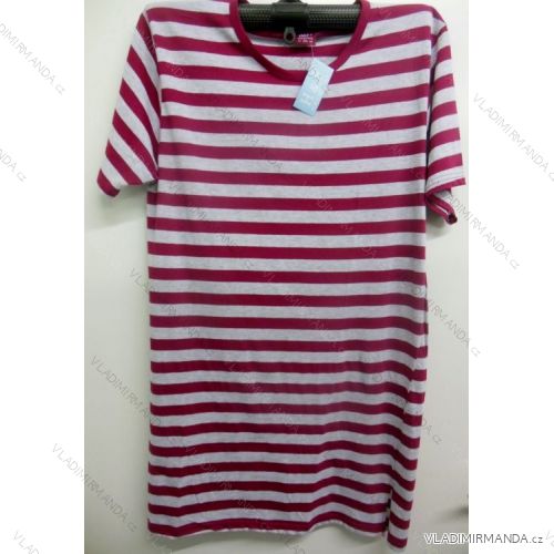 Tričko krátky rukáv Dámske bavlnené nadrozmerné pruhované (m-3XL) HAF W-206