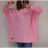 Šaty / Sveter predĺžený pletený dlhý rukáv dámsky nadrozměr (5XL / 6XL ONE SIZE) TALIANSKÁ MÓDA IMD21881 / DR 5XL / 6XL ružová