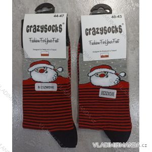 Ponožky veselé vianočný slabé pánske santa CRAZY SOCKS (40-43,44-47) POĽSKÁ MÓDA DPP21210