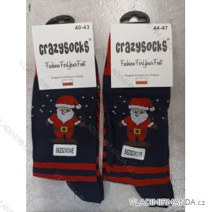 Ponožky veselé vianočný slabé pánske santa CRAZY SOCKS (40-43,44-47) POĽSKÁ MÓDA DPP21214