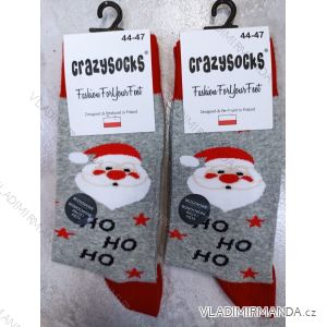 Ponožky veselé vianočný slabé pánske santa CRAZY SOCKS (40-43,44-47) POĽSKÁ MÓDA DPP21216