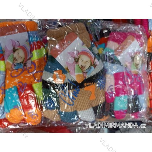 Rukavice prstové strečové detské chlapčenské (4-9 LET) POĽSKÁ VÝROBA PV321188