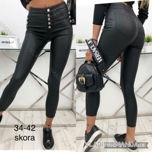 Nohavice koženkové dlhé dámske (36-44) JEANS JAW217809