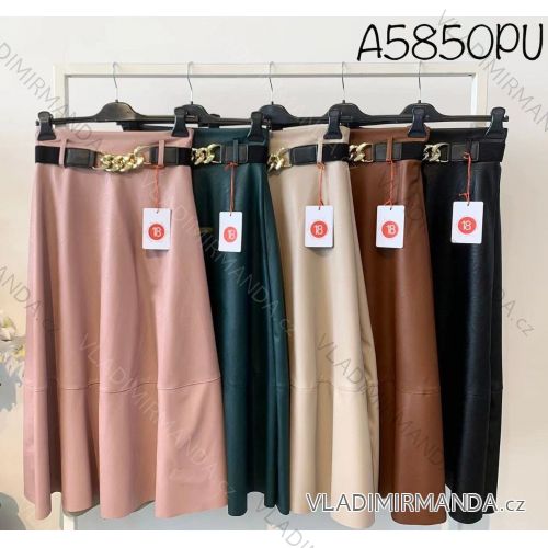 Sukňa dlhá koženková dámska (S / M ONE SIZE) TALIANSKÁ MÓDA IMWD21A585OPU