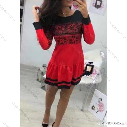 Šaty voľnočasové dlhý rukáv dámske (S / M ONE SIZE) TALIANSKÁ MÓDA IMWY217883