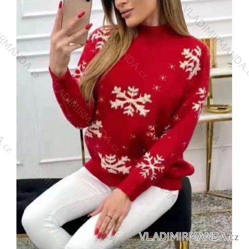 Sveter vianočné dlhý rukáv dámsky (S / M ONE SIZE) TALIANSKÁ MÓDA IMWY217887