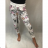 Tepláky slabé dámske kvety (uni L/XL) TALIANSKÁ MÓDA IM521047XL/DR L/XL one size biela