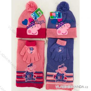 Set čiapka rukavice a šál prasiatko peppa detské dievčenské (ONE SIZE) SETINO PEP21-1608