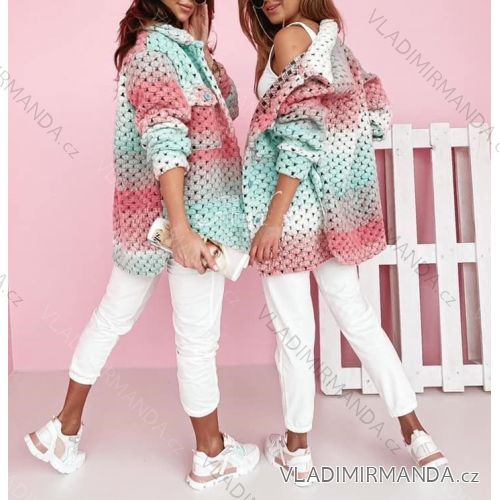 Kabát vlnený krátky jarný dlhý rukáv dámsky (S/L ONE SIZE oversize) TALIANSKA MÓDA IMM21239e