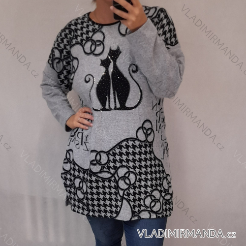 Tunika dlhý rukáv dámska nadrozmer (2X/3XL ONE SIZE) TURECKÁ MÓDA TMFS21001