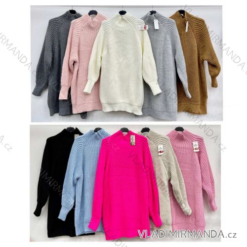 Šaty pletené dlhý rukáv dámske (S / M ONE SIZE) TALIANSKÁ MÓDA IMWC217962